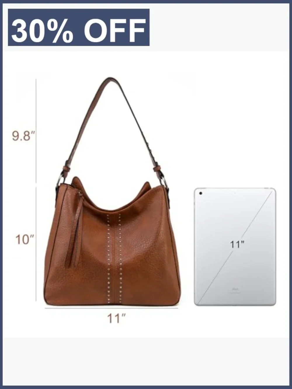 Vegan Leather Hobo Bag for Women Top Handle Satchel Shoulder Purse Crossbody